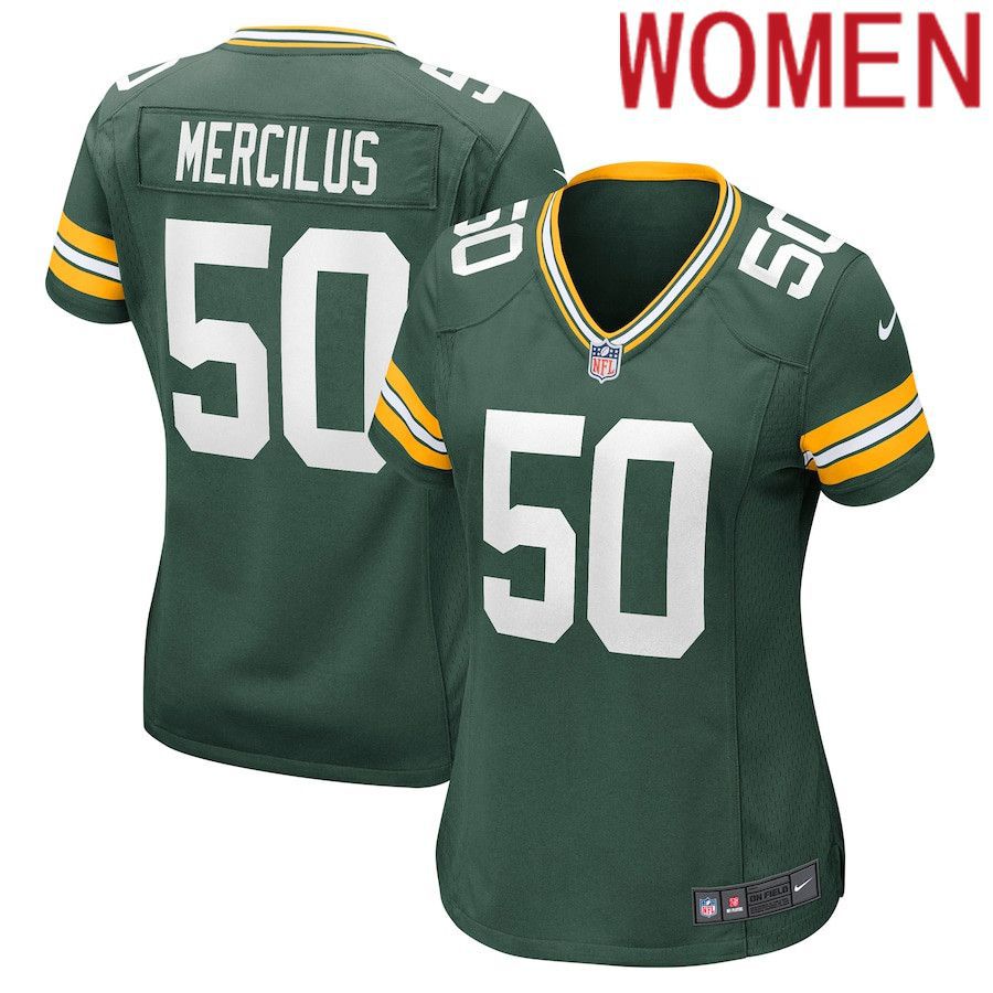 Women Green Bay Packers #50 Whitney Mercilus Nike Green Game NFL Jersey->women nfl jersey->Women Jersey